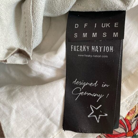 Freaky National Leather Cotton Lined Moto Biker Jacket Brown size small - Picture 7 of 11